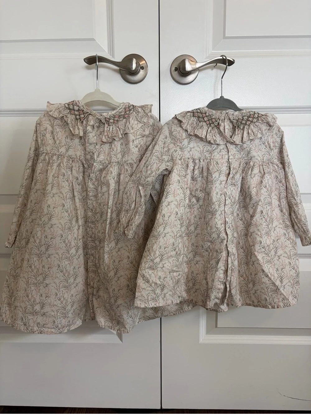 Amazon Kids Matching Floral Print Cream Dress Set